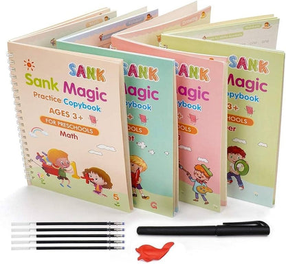 Sank Magic Practice Copybook Pen Preschools Kids 4-Pcs