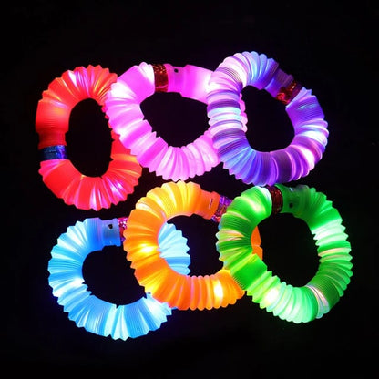 LED Flash Pop Tubes Sensory Toy Luminous Retractable Glow Stick