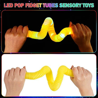 LED Flash Pop Tubes Sensory Toy Luminous Retractable Glow Stick